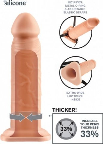 Фаллоимитатор Поясной Полый 25 см. Silicone Hollow Extension телесный Фаллоимитатор Поясной Полый 25 см. Silicone Hollow Extension телесный
